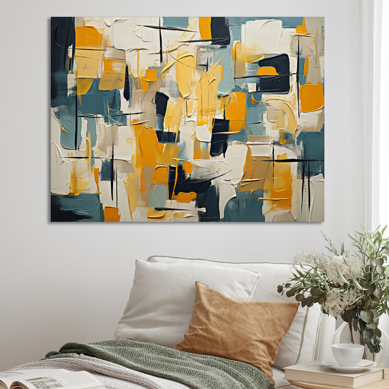 «Squared Ceremonian Abstract Expressionism I», reproduction d'art sur toile, H 12 po x l 20 po x P 1 po, Toile tendue
