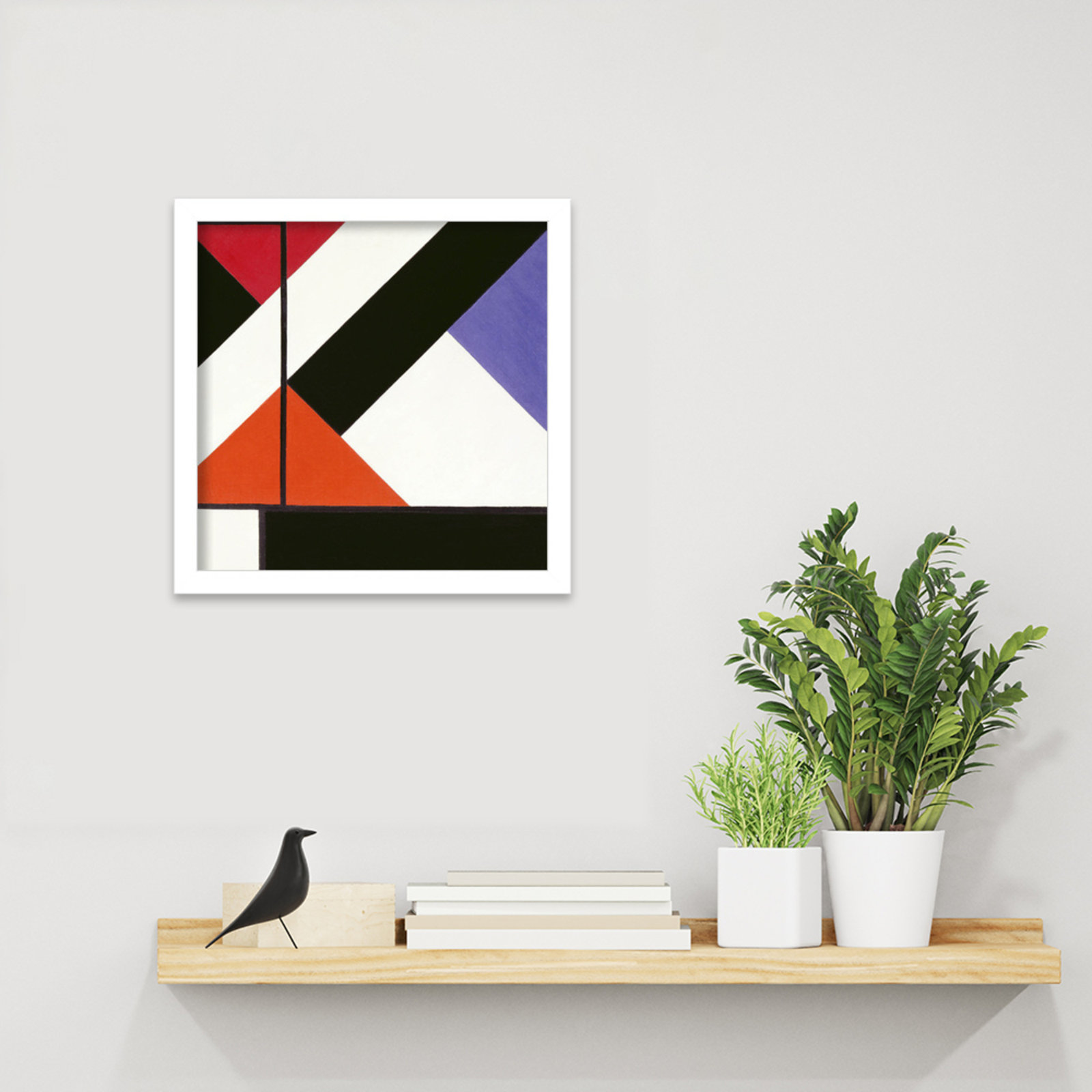 Simultaneous Counter Composition by Theo Van Doesburg, 13" H x 13" W, White Framed