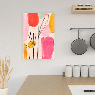 Colorful Abstract Botanicals Abstract Colorful Contemporary Nature Spring Wall Art Print by Andrea Haase - Wrapped Canvas Print