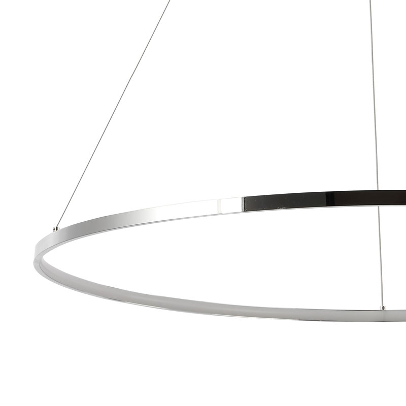Lustre spectaculaire et unique à 1 lumière DEL Odin, Chrome chrome, H 0,75 po x l 34,88 po x P 34,88 po