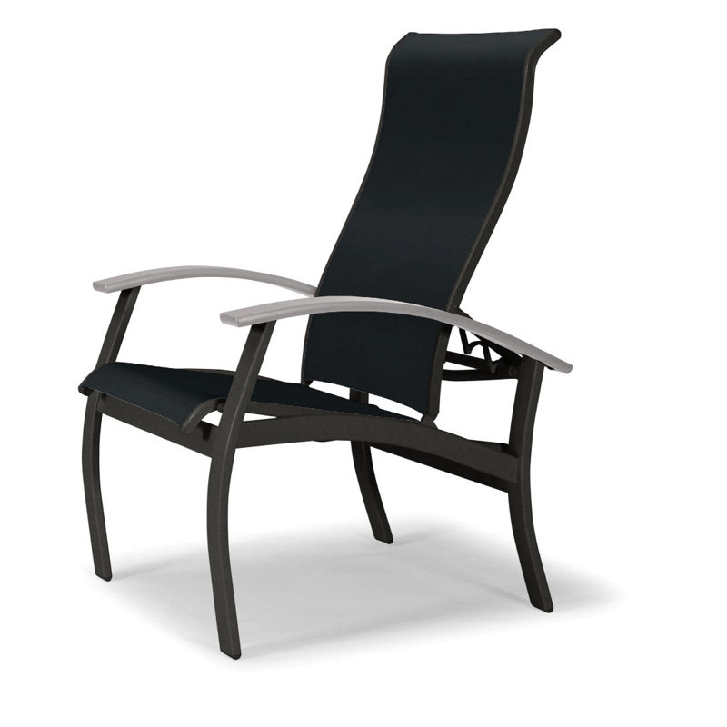 Chaise de patio Askar, Blanc, Noir 5D Sunbrella®, Graphite texturé