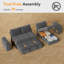 Canapé-lit modulaire multifonctionnel avec chargement USB / Type-C, dossier réglable à 5 positions, assemblage sans outil, tissu en velours côtelé avec housses lavables - canapé en L-1542907092-1542907113