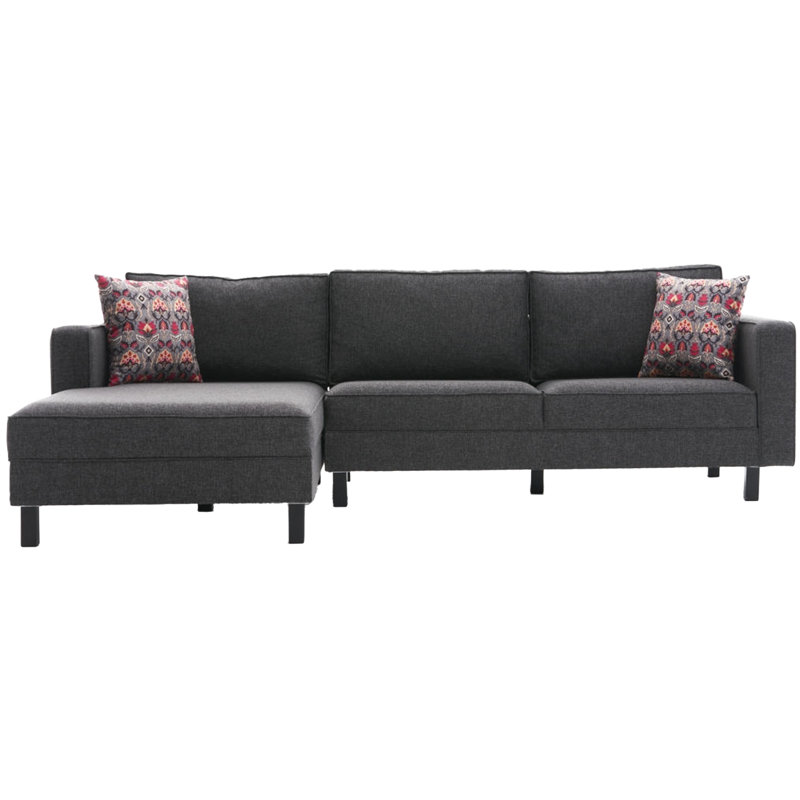 Shatari Upholstered L-Shaped Sectional, Left Hand Facing, Anthracite