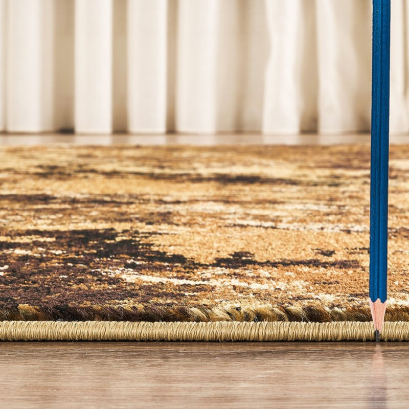 5'3" x 7'3" Abstract Camouflage Area Rug, Trendy Earthy Tones, Nature-Inspired for Modern Home & Cabin