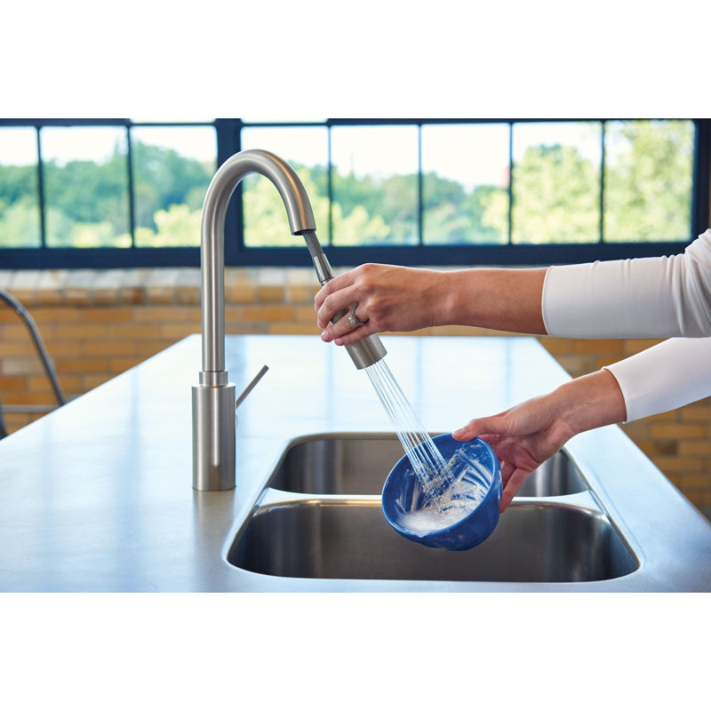 Genta LX Pulldown Single Handle Kitchen Faucet with Power Boost Technology and Duralock, Spot Resist Stainless