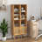 Slim Tall Rattan Storage Cabinet Boho Accent Bookshelf w/ Rattan Door 12-Position Adjustable Shelf-99057532
