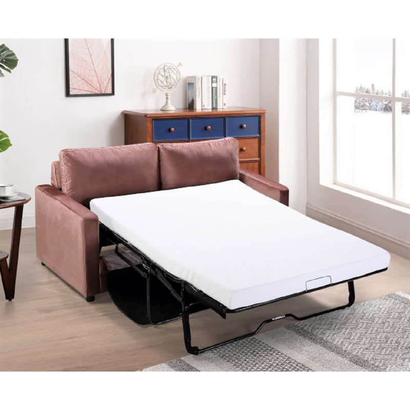 Knightsville 70'' Upholstered Sleeper Sofa, Rose