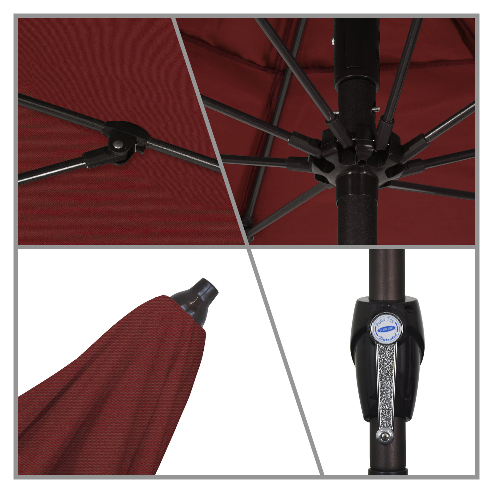 Gino 7.2' Sunbrella® Umbrella, Canvas Henna Sunbrella® Canvas