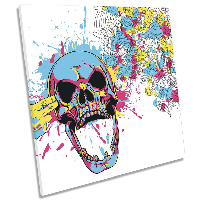 X8800 Skull Head Explosion - Wrapped Canvas Print, 60cm H x 60cm W x 2cm D