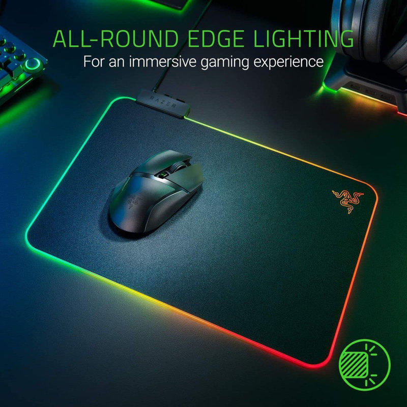 RGB Gaming Mouse Pad: Built-In Cable Management, Balanced Control & Speed, Non-Slip Rubber Base
