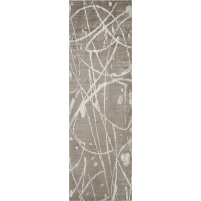 Machine Washable Archie Brown/Beige Rug