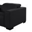 Canapé modulaire en forme de L en cuir véritable 4 pièces NOIR avec 1 fauteuil inclinable électrique et appuis-tête réglables NOIR-133069865-133069861