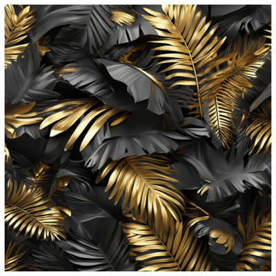 Couvre-lit palmier doré et noir
