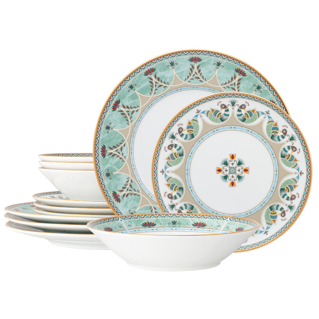 Noritake Serene Garden 12-Piece Dinnerware Set, Service for 4 Noritake