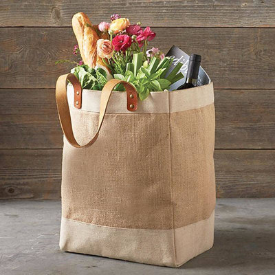 Burlap Natural Market Bag