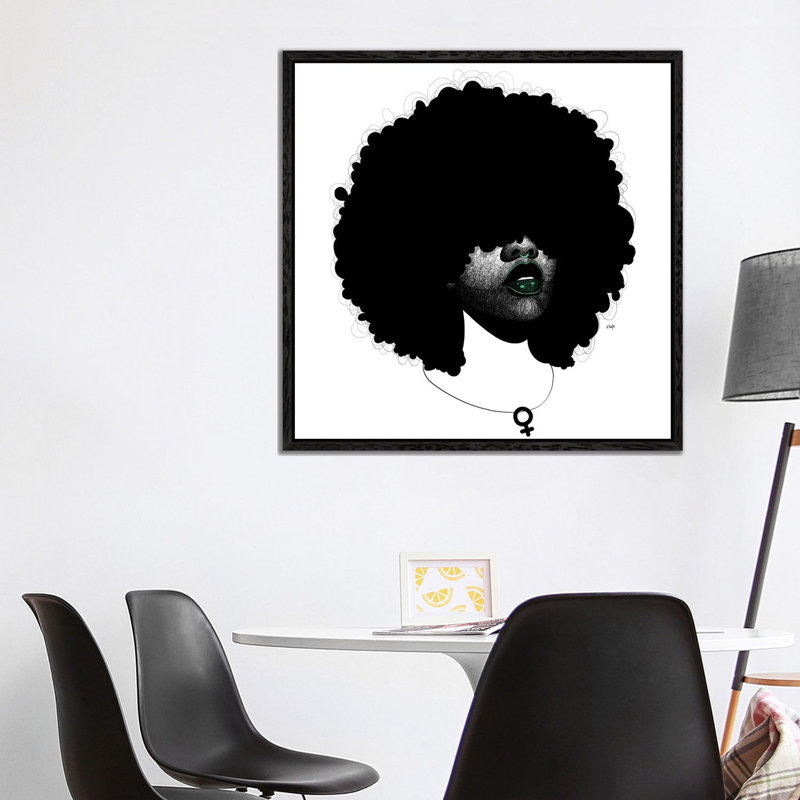 Atiena by Ohab TBJ - Print on Canvas, 93.98cm H x 93.98cm W x 3.81cm D, Black Floater Framed