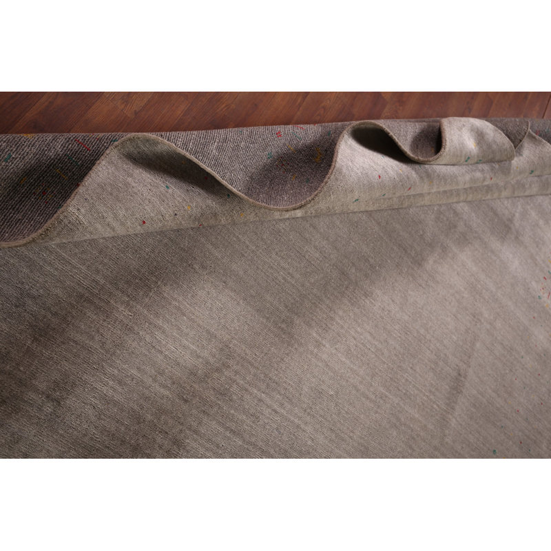 Tapis indien rayé terre de ton Gabbeh
