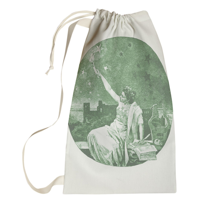 Fabric Laundry Bag with Handles, Small ( 64" H x 20" W x 1.5" D), Green