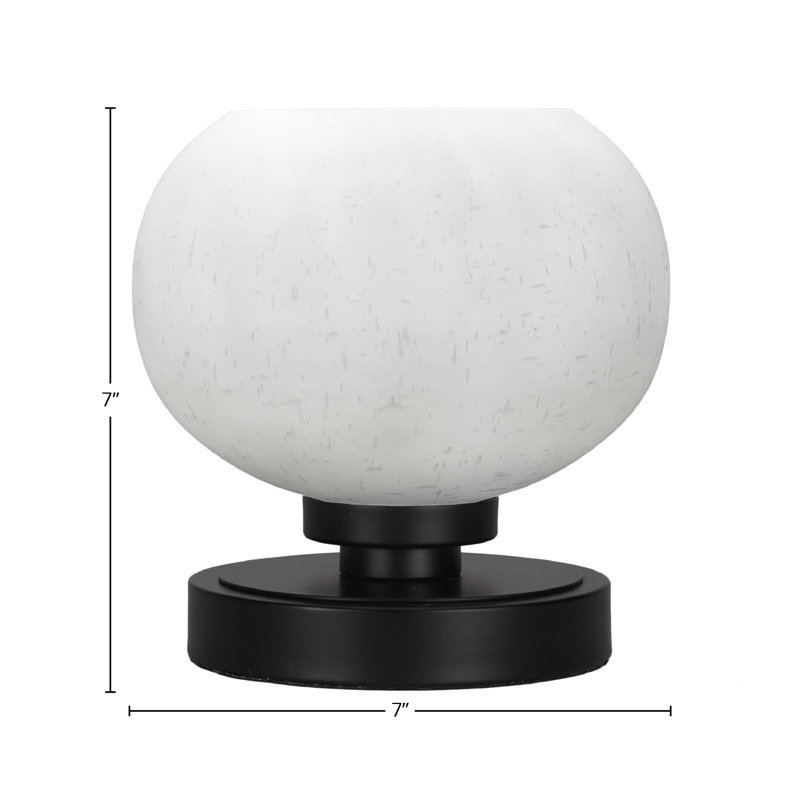 Aneka Accent Lamp Shown In Matte Black Finish With 7" White Muslin Glass