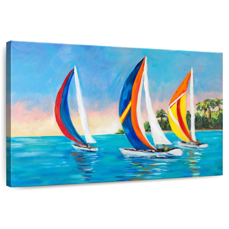 Morning sails at sea Aletra, H 20 po x l 30 po