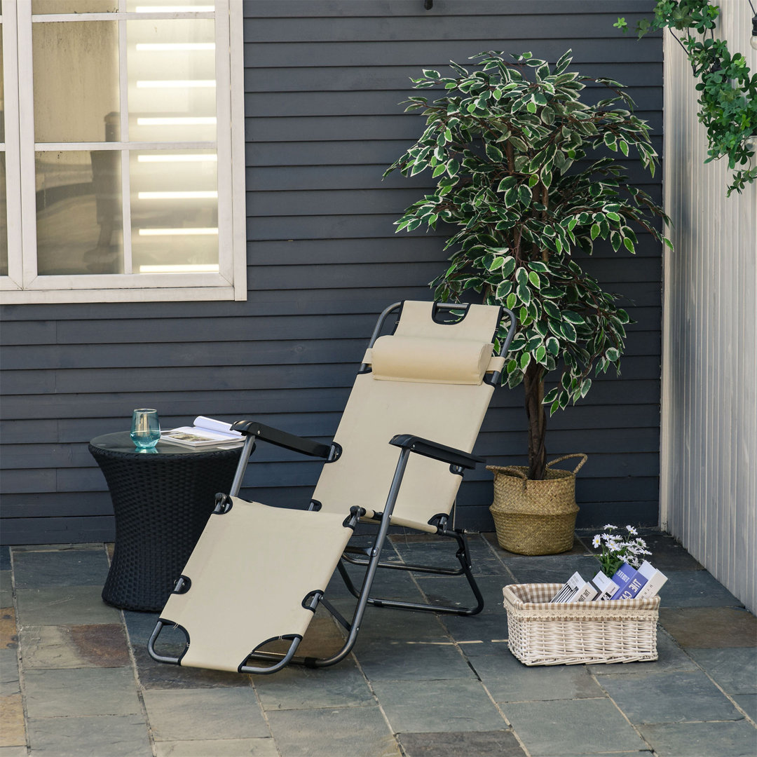 Aymelia 135cm Long Reclining Single Sun Lounger