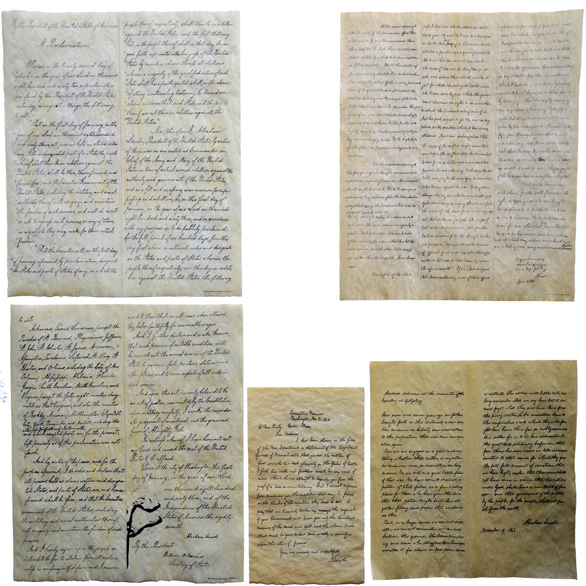 Treasure Gurus Abraham Lincoln Writing Set on Antiqued Parchment