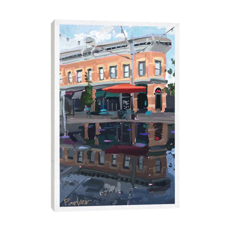 Downtown Fort Collins by Teddi Parker - Gallery-Wrapped Canvas Giclée on Canvas, 66.04 cm H x 45.72 cm W, White Framed