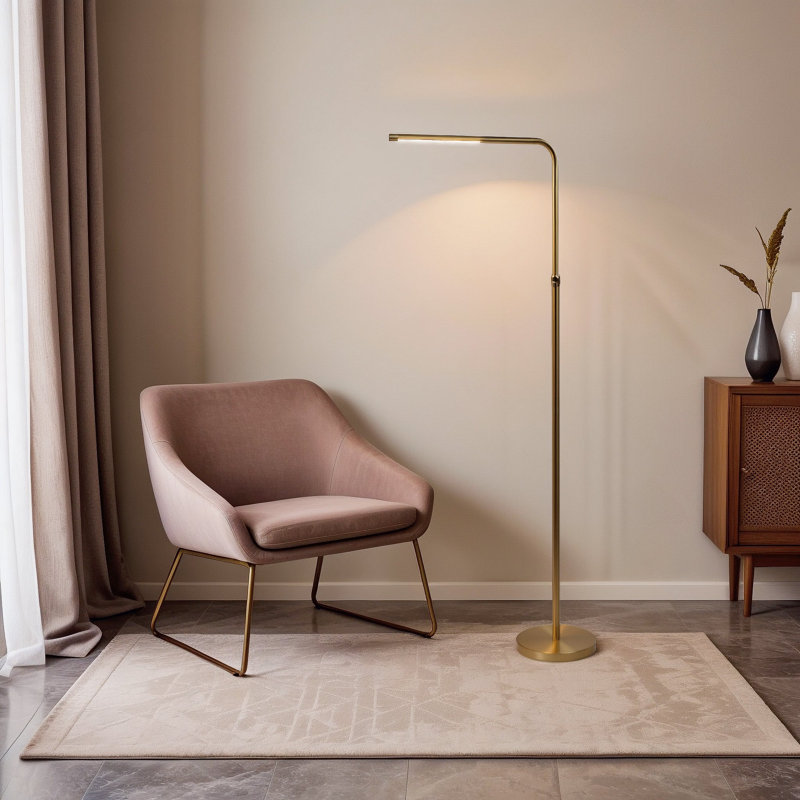 Lampe sur pied en laiton doré avec interrupteur marche / arrêt Verve