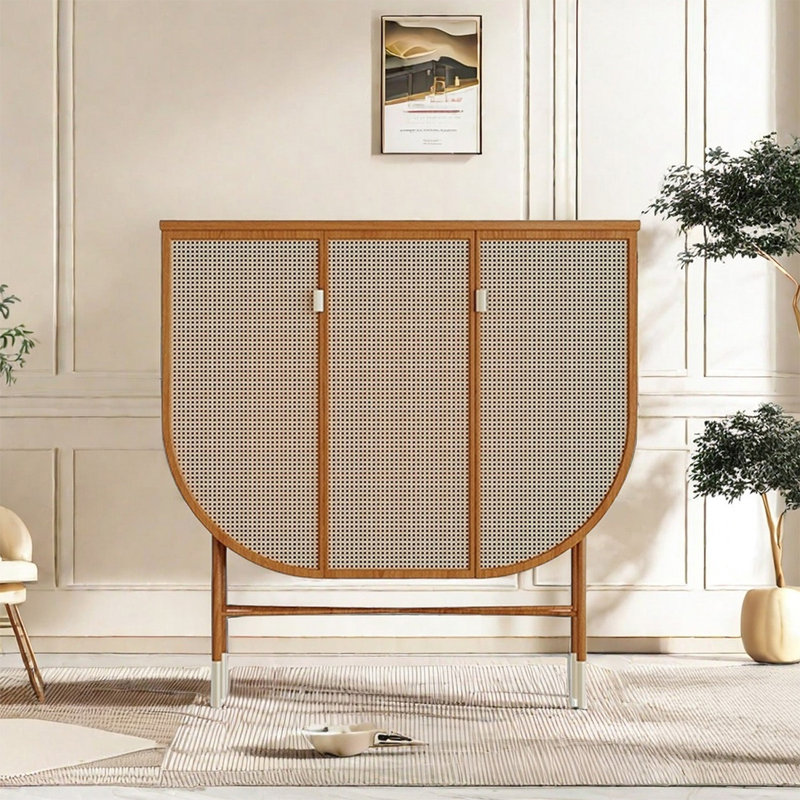 Armoire d'appoint Circle, Tanné, 39.37" H x 39.37" W x 13.78" D