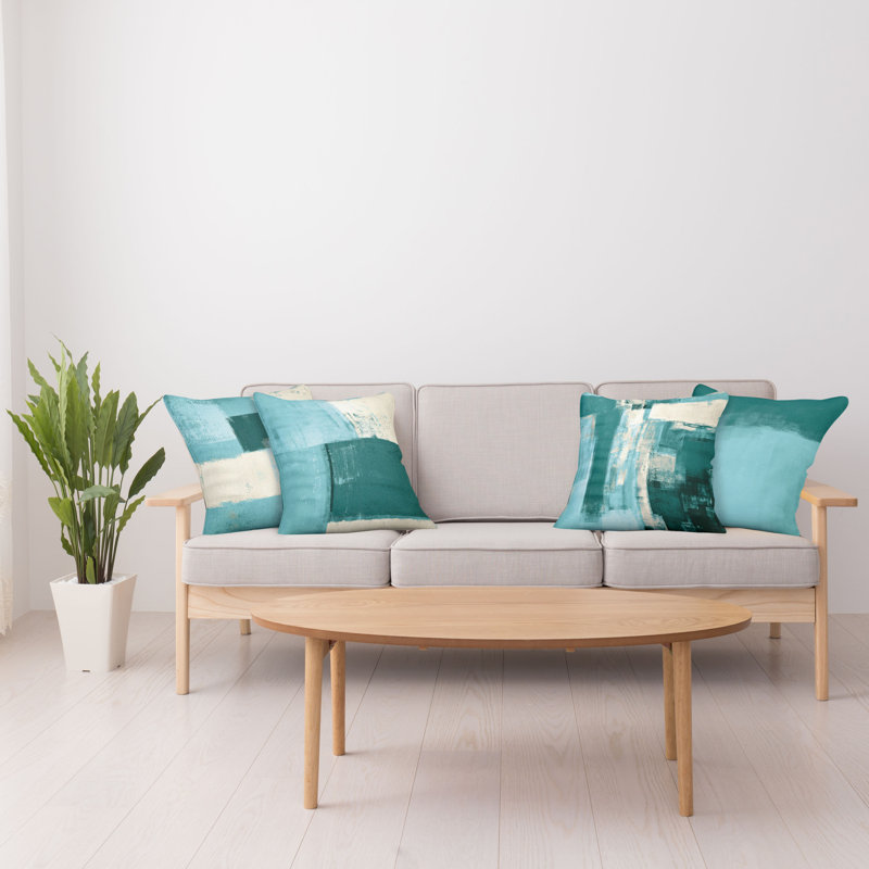 Reversible Pillow Cover, 20" H x 12" W, Teal Eggshell / Sea Blue