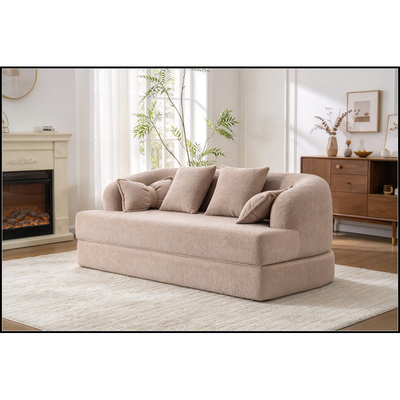 Lit Morse pliable avec 4 coussins, Abricot