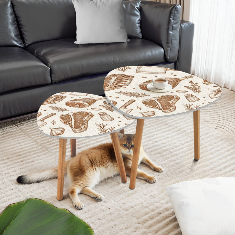 Ensemble de 2 tables basses gigognes Triangle