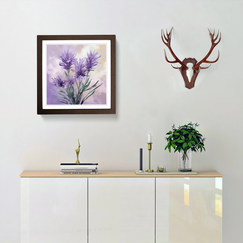 Lavender Flower Digital Art - Framed Print, Walnut Framed