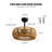 Erilynn 20'' Boho Farmhouse Remote Control Brown Rattan Caged Downrod Mount Flush Mount Ceiling Fan With Lighting Kits For Living Room/Bedroom