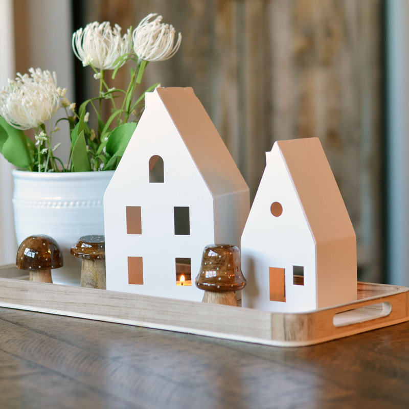 Lanternes de bougie 8,75 "H Town House, Blanc