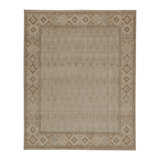 Distressed Homage Hand Knotted Wool Geometric Area Rug