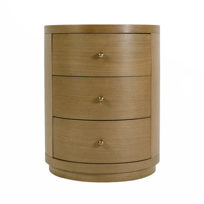 Celine 3-Drawer Acacia Nightstand