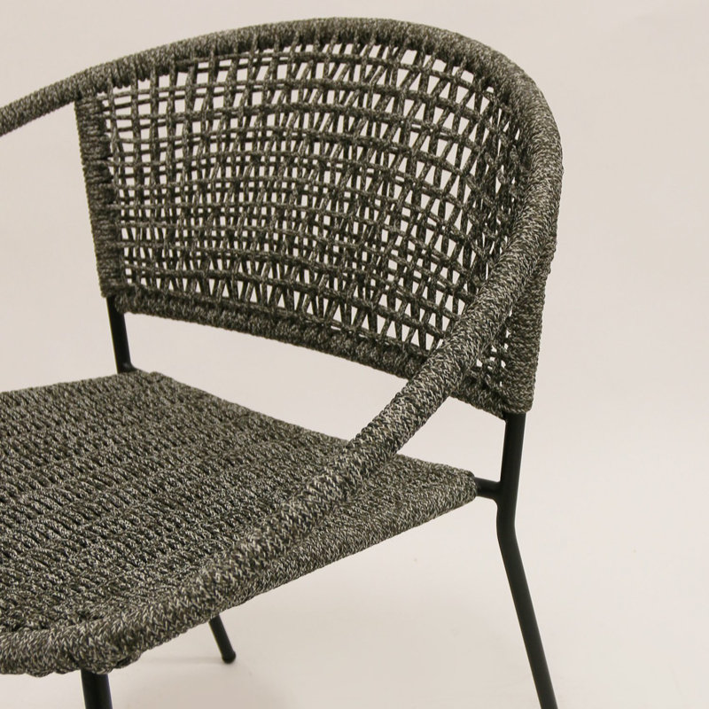 Cove Woven Rope Outdoor Arm Chair, Green/White