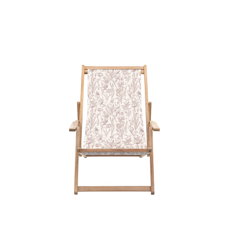 Creta Deck Chair Verde Flora, Cream