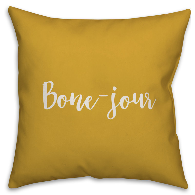 Coussin Bone-jour, Moutarde, Coussin décoratif