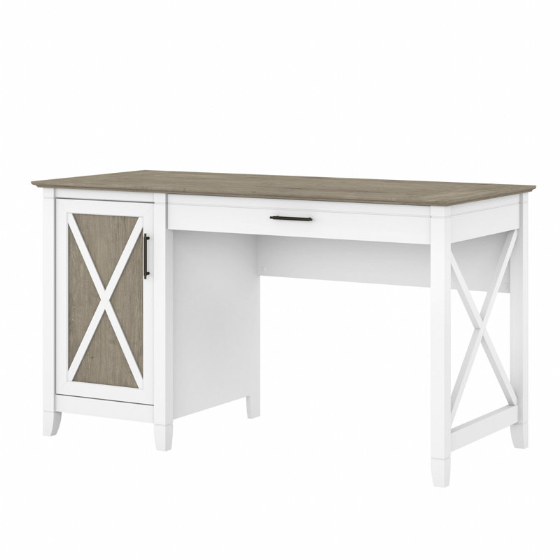 Kaionna 54'' Desk, Shiplap Gray/Pure White