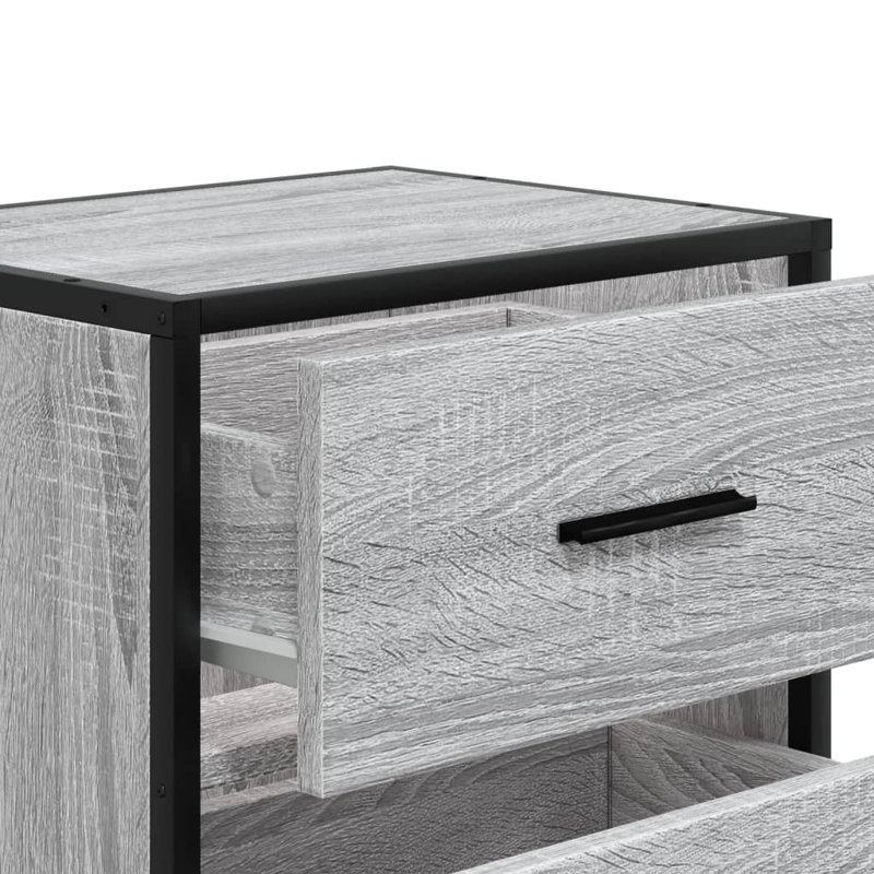 Armoire de chevet vidaXL Bois d'ingénierie, acier, Sonoma gris