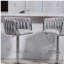 Ensemble de 2 tabourets de bar pivotants recouverts de cuir à 360 °, tabourets réglables en hauteur avec dossier et repose-pieds tissés, tabourets chromés convenant à un îlot de cuisine, un café ou un bar