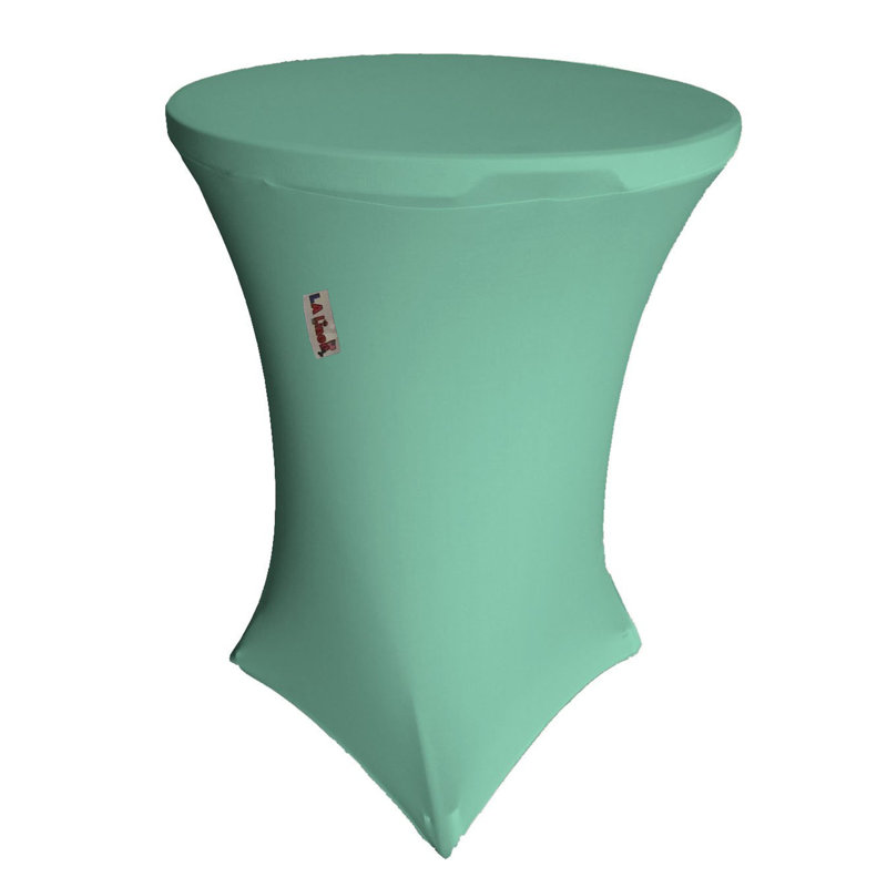 Ivory Round Spandex Cocktail Table Cover