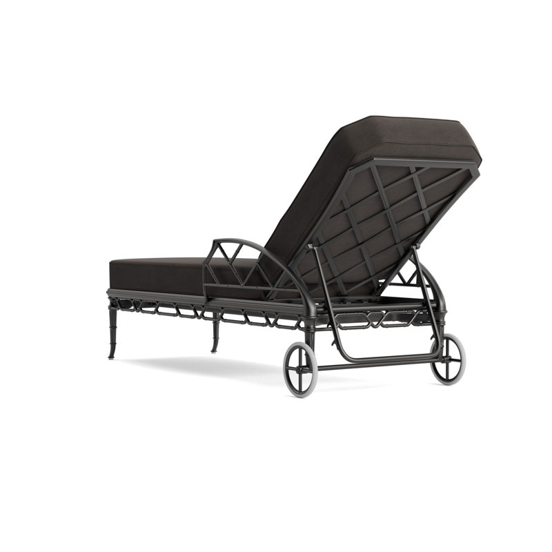 Calcutta Outdoor Chaise Lounge, Textured Pewter, Fusion Charcoal