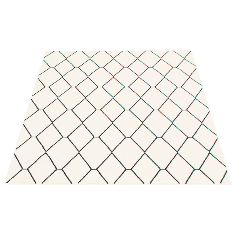 Tapis blanc / bleu marine Esliabeth, Rectangle 6 pi 7 po x 9 pi 6 po