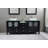 Ciel 74.4 " W Freestanding Standard Free Standing 2 Double Combined Vanity Unit Bathroom Vanity With Tempered Glass Top