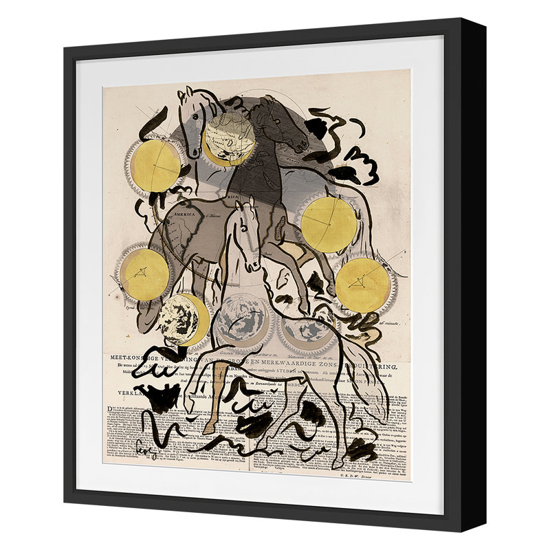 Celestial Horses 1 Print by THE Studio, Black Framed