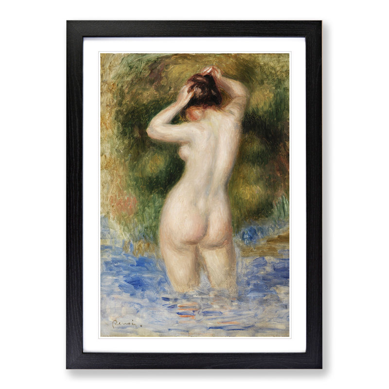 Bather by Pierre-Auguste Renoir - Picture Frame Painting, Black, 90cm H x 65cm W x 2cm D