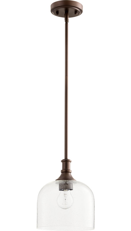 Falbo 1 - Light Oiled Bronze W/ Clear/Seeded Drum Pendant